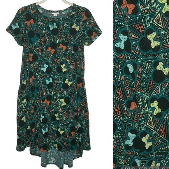 Disney Lularoe Minnie Mouse Printed Carly Dress - Picture 1 of 9
